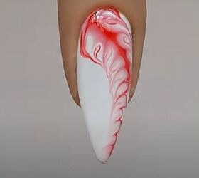nail design hacks, Feathered swirl nail