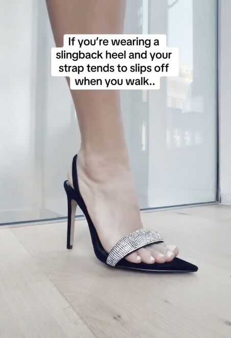 a heel hack every woman should know, Slingback heel