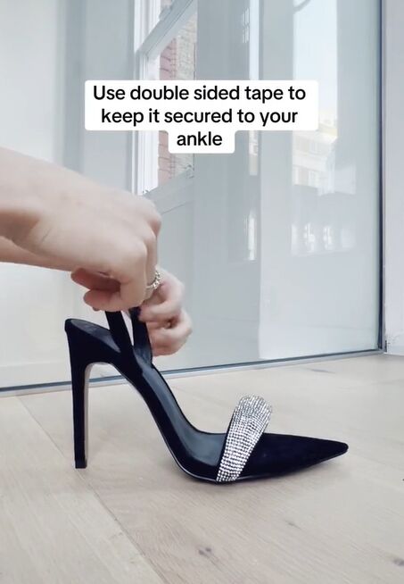 a heel hack every woman should know, Adding tape