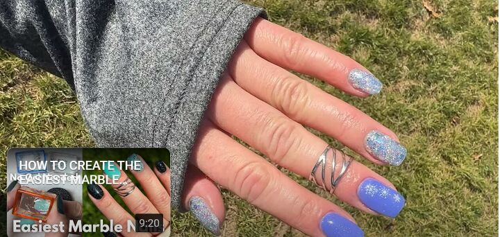 blue sparkle nails, Blue sparkle nails
