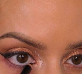 rhinestones eye makeup tutorial 💫 #makeup #beauty #rhinestonemakeup #