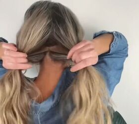 claw clip hack for your hair to look fuller, Separating hair