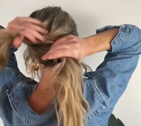 claw clip hack for your hair to look fuller, Pulling one side over