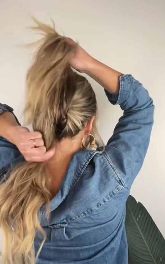 claw clip hack for your hair to look fuller, Bringing bottom side to top