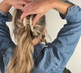 claw clip hack for your hair to look fuller, Clipping hair