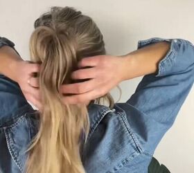 claw clip hack for your hair to look fuller, Letting top of hair down