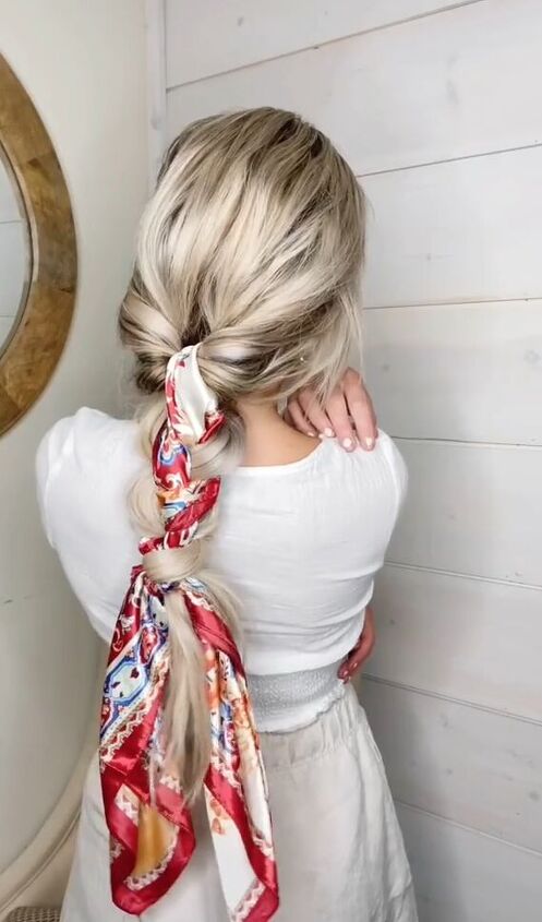 how to add a silk scarf in your hair, How to add a silk scarf in your hair
