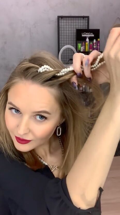 how to add trending pearls into your hair, Wrapping hair