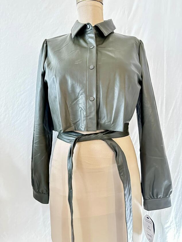 altering a faux leather dress