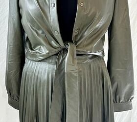 altering a faux leather dress