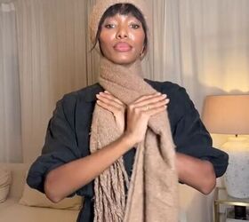stay warm with this winter scarf styling hack, Wrapping scarf