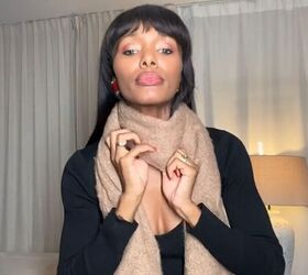 wear your winter scarf like this for fashion and warmth, Smoothing scarf
