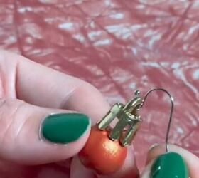 adorable diy mini ornament earrings, Adding earring hooks