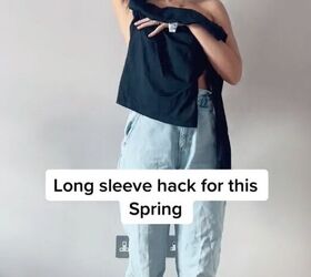 long sleeve hack for an elevated look, Putting sleeve over shoulder
