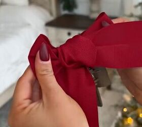 grab a ribbon and do this to give your hair a festive look, Tying bow