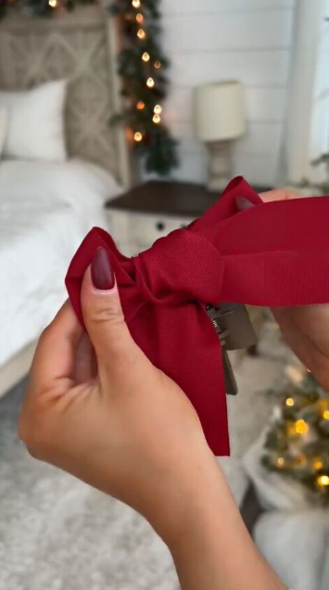 grab a ribbon and do this to give your hair a festive look, Tying bow