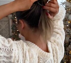 grab a ribbon and do this to give your hair a festive look, Making loop bun