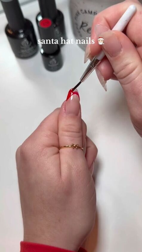 santa hat nail tutorial, Painting tips
