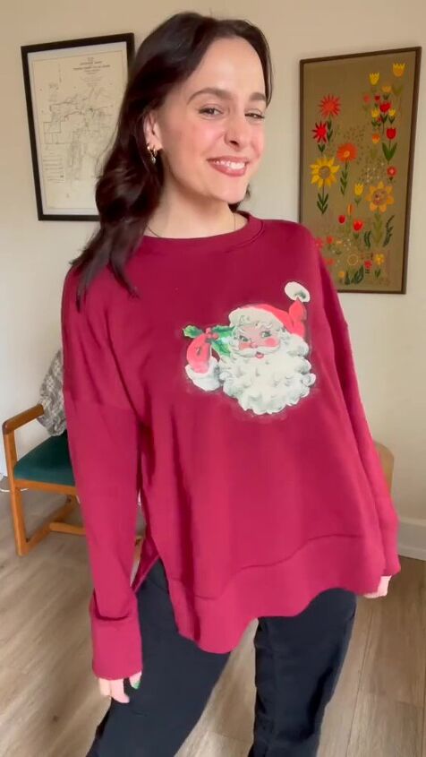 diy a holiday sweatshirt with any design you can print, DIY holiday sweatshirt