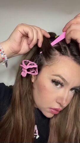side part braided accent tutorial, Parting hair