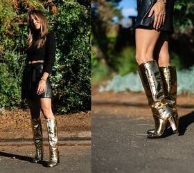 diy boots, DIY gold leaf boots
