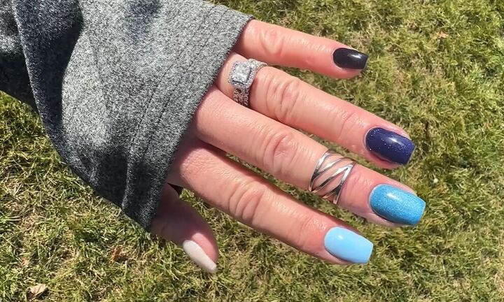 blue gradient nails, Blue gradient nails