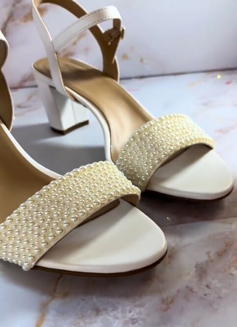 diy custom pearl wedding heels, DIY custom pearl wedding heels
