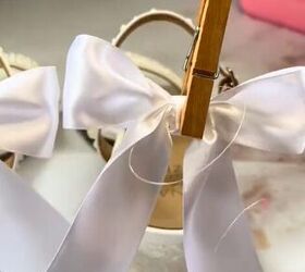 diy custom pearl wedding heels, Leaving bows to dry