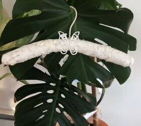 how i upcycled my grandma s wedding dress to fit into my wedding day, DIY butterfly hanger