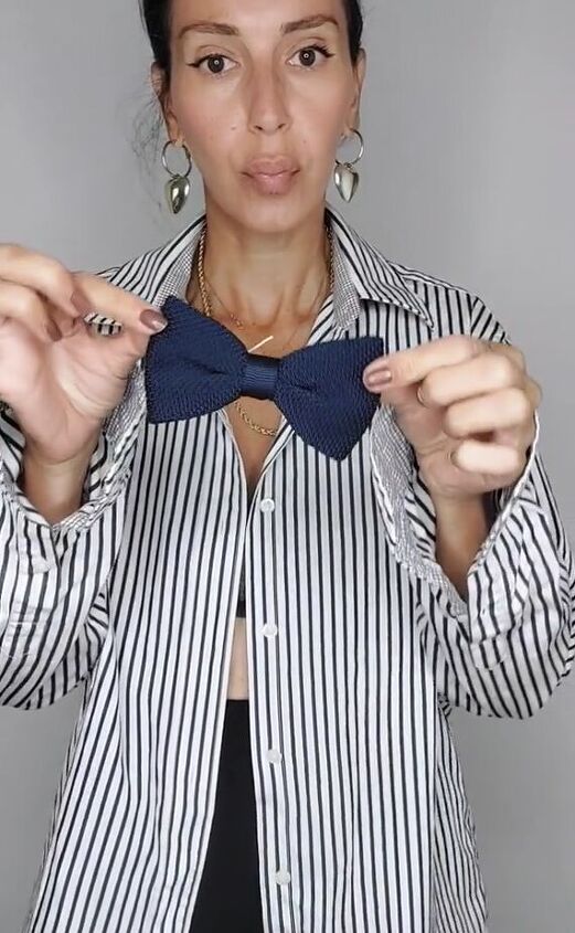 simple way to upgrade your look with a safety pin and bow, Bow with safety pin