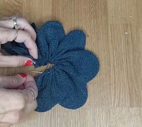 diy denim top that completes any outfit, Making denim flowers