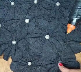 diy denim top that completes any outfit, Adorning flowers