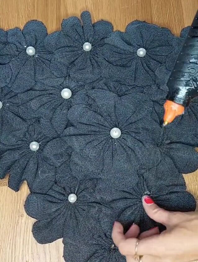 diy denim top that completes any outfit, Adorning flowers