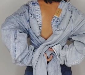 would you try this unique way to wear 3 pairs of jeans at once, Putting jeans on as top