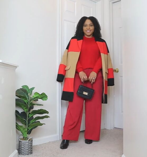 womens outfit ideas for church, Red sweater outfit