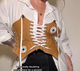 cool upcycled converse corset diy, Cool upcycled Converse corset DIY