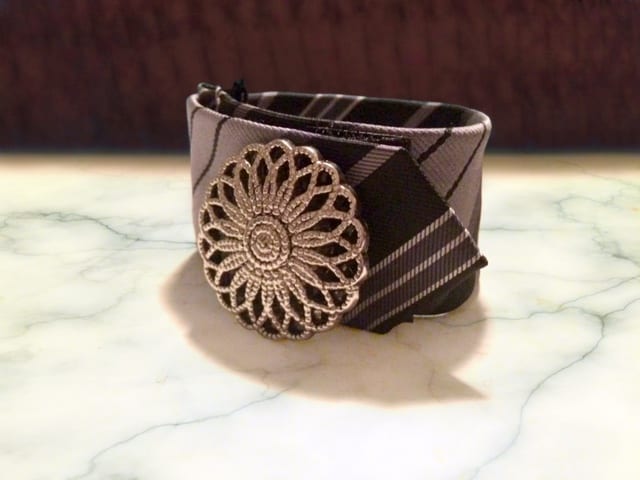 how to make a cuff bracelet from a tie, cuff bracelet from tie