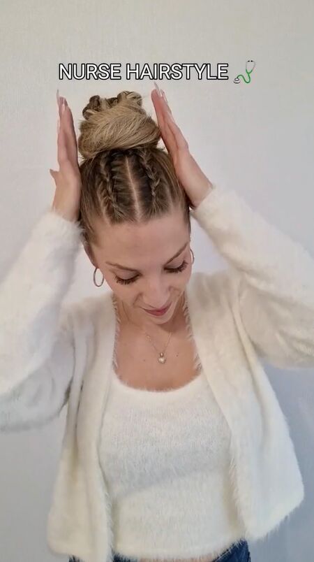 perfect style for anyone who needs to pull their hair back, Braided bun look