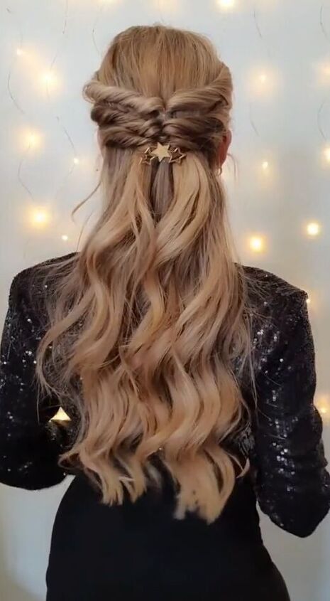 super easy half up hairstyle for when you re late, Super easy half up hairstyle for when you re late