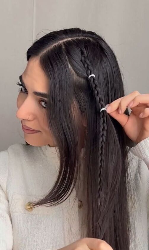 do this to enhance the look of your braid, Tying elastic