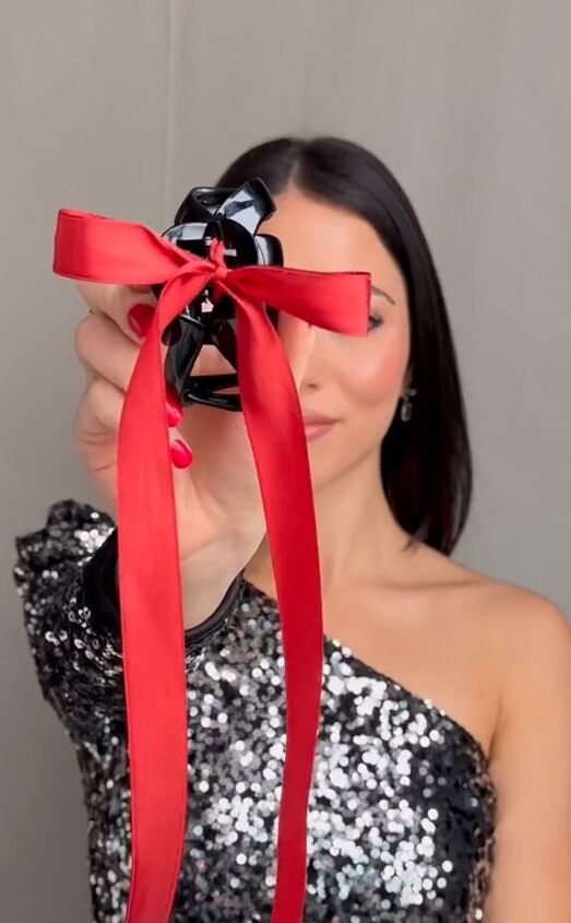 an easy way to add a bow in your hair for valentine s, Making bow