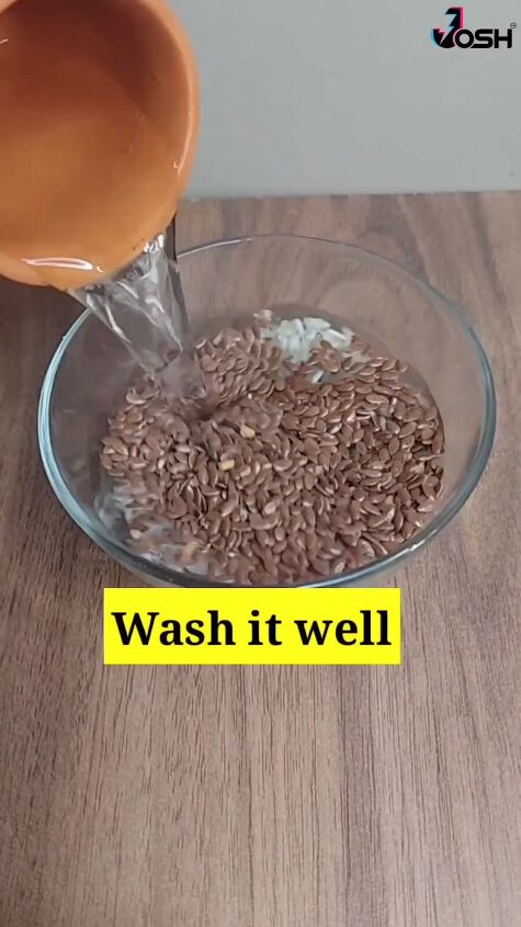 grab some flax seed for this hair pack, Washing ingredients