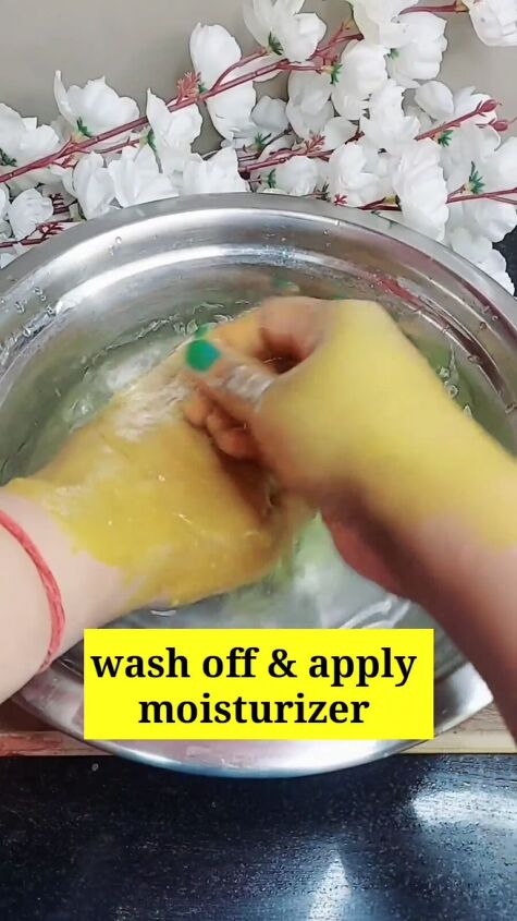 target skin discoloration with a lime, Washing hands