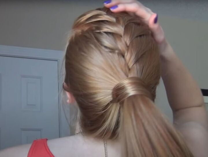 french braid with high ponytail, French braid with high ponytail