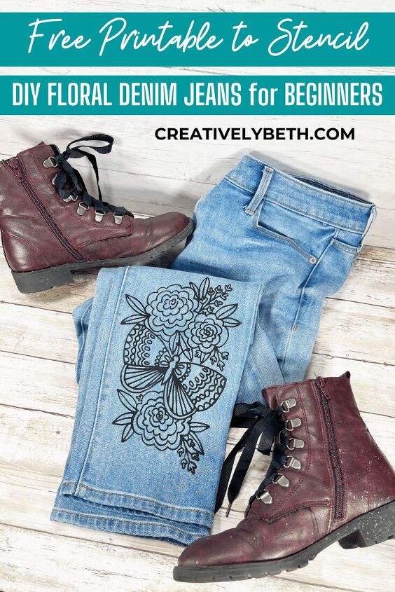 Printable Rib Jeans Upcycled Jeans With Free Floral Printable | Upstyle