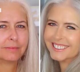 youthful makeup look, Before and after youthful makeup look