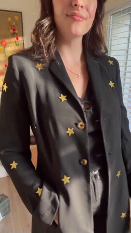 grab a thrifted blazer and do this, Upcycled star blazer