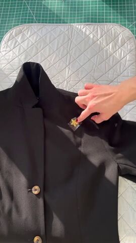grab a thrifted blazer and do this, Placing stars on blazer