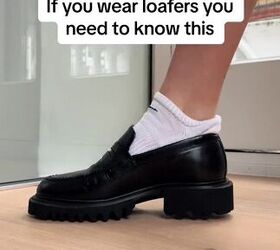 easy hack for turning any sock into a no show sock, Socks with loafers