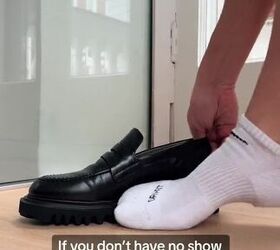 easy hack for turning any sock into a no show sock, Wearing sock